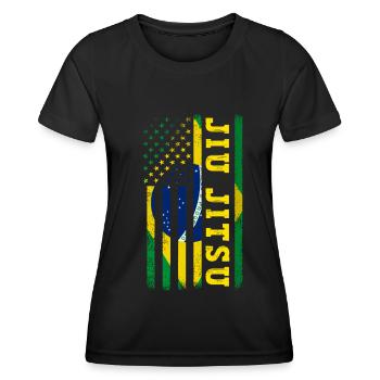 Brazilian Jiu Jitsu BJJ MMA Grappling - Women's Functional T-Shirt - black - Front - AI Model Female 172 light (172cm)