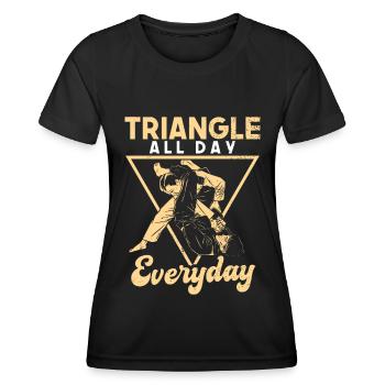 Brazilian Jiu Jitsu BJJ MMA Grappling - Women's Functional T-Shirt - black - Front - AI Model Female 172 light (172cm)