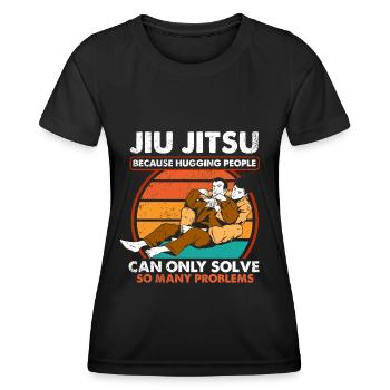 Brazilian Jiu Jitsu BJJ MMA Grappling - Women's Functional T-Shirt - black - Front - AI Model Female 172 light (172cm)