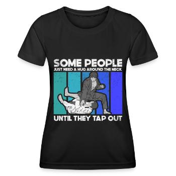 Brazilian Jiu Jitsu BJJ MMA Grappling - Women's Functional T-Shirt - black - Front - AI Model Female 172 light (172cm)