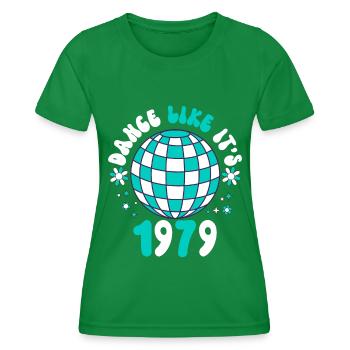 Disco Groovy Hippie 70s 80er Vintage Siebziger - Frauen Funktions-T-Shirt - Kelly Green - Vorne - AI Model Female 172 dark (172cm)