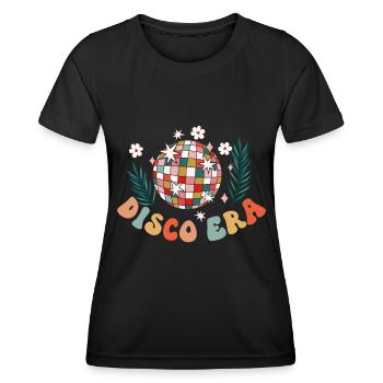 Disco Groovy Hippie 70s 80er Vintage Siebziger - Frauen Funktions-T-Shirt - Schwarz - Vorne - AI Model Female 172 light (172cm)