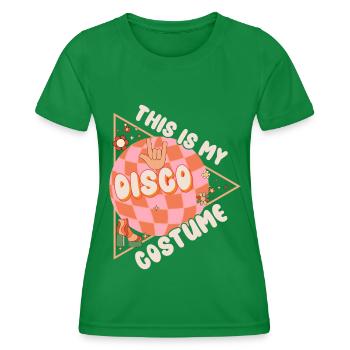 Disco Groovy Hippie 70s 80er Vintage Siebziger - Frauen Funktions-T-Shirt - Kelly Green - Vorne - AI Model Female 172 dark (172cm)