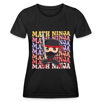 Drôle Math Ninja Mathématiques Geek Nombres - T-shirt sport Femme - noir - Devant - AI Model Female 172 light (172cm)