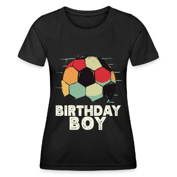 Geburtstagsbuldenfußballspieler Bday Team Party - Frauen Funktions-T-Shirt - Schwarz - Vorne - AI Model Female 172 light (172cm)