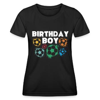 Geburtstagsbuldenfußballspieler Bday Team Party - Frauen Funktions-T-Shirt - Schwarz - Vorne - AI Model Female 172 light (172cm)