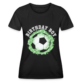 Geburtstagsbuldenfußballspieler Bday Team Party - Frauen Funktions-T-Shirt - Schwarz - Vorne - AI Model Female 172 light (172cm)