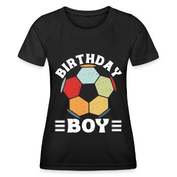 Geburtstagsbuldenfußballspieler Bday Team Party - Frauen Funktions-T-Shirt - Schwarz - Vorne - AI Model Female 172 light (172cm)