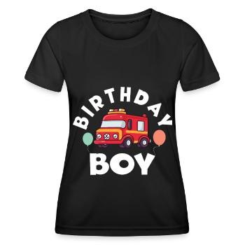 Birthday Boy Firefighter Birthday Boy - Women's Functional T-Shirt - black - Front - AI Model Female 172 light (172cm)