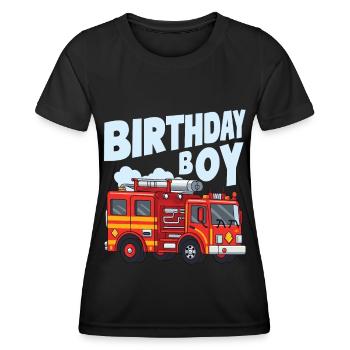 Birthday Boy Firefighter Birthday Boy - Women's Functional T-Shirt - black - Front - AI Model Female 172 light (172cm)