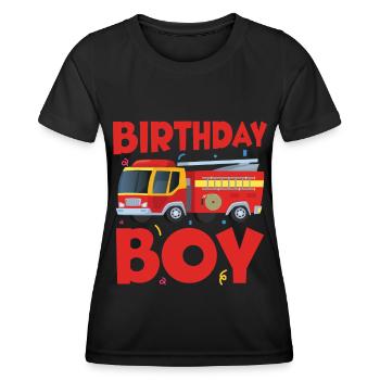 Birthday Boy Firefighter Birthday Boy - Women's Functional T-Shirt - black - Front - AI Model Female 172 light (172cm)