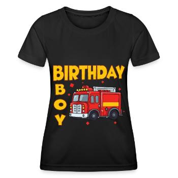 Birthday Boy Firefighter Birthday Boy - Women's Functional T-Shirt - black - Front - AI Model Female 172 light (172cm)