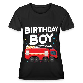 Birthday Boy Firefighter Birthday Boy - Women's Functional T-Shirt - black - Front - AI Model Female 172 light (172cm)