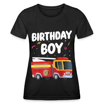 Birthday Boy Firefighter Birthday Boy - Women's Functional T-Shirt - black - Front - AI Model Female 172 light (172cm)