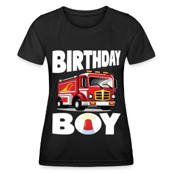 Birthday Boy Firefighter Birthday Boy - Women's Functional T-Shirt - black - Front - AI Model Female 172 light (172cm)