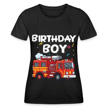 Birthday Boy Firefighter Birthday Boy - Women's Functional T-Shirt - black - Front - AI Model Female 172 light (172cm)