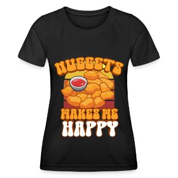 Croquettes de poulet Drôle Amateur de pépites de restauration rapide - T-shirt sport Femme - noir - Devant - AI Model Female 172 light (172cm)