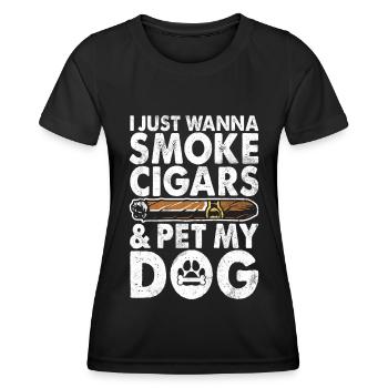 Fumeur de cigares - T-shirt sport Femme - noir - Devant - AI Model Female 172 light (172cm)