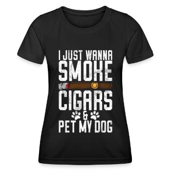 Fumeur de cigares - T-shirt sport Femme - noir - Devant - AI Model Female 172 light (172cm)