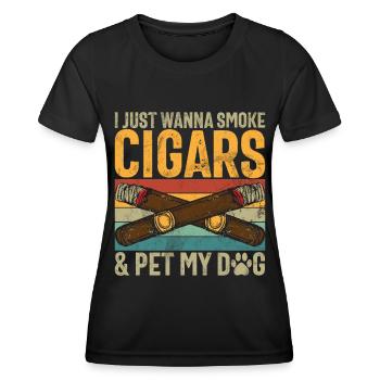 Fumeur de cigares - T-shirt sport Femme - noir - Devant - AI Model Female 172 light (172cm)