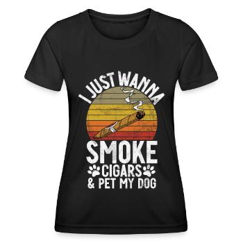 Fumeur de cigares - T-shirt sport Femme - noir - Devant - AI Model Female 172 light (172cm)