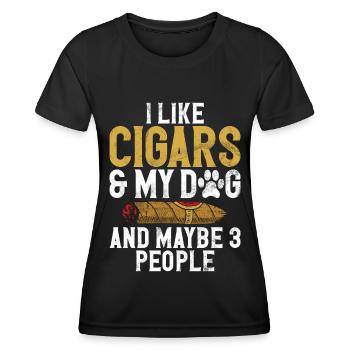 Fumeur de cigares - T-shirt sport Femme - noir - Devant - AI Model Female 172 light (172cm)