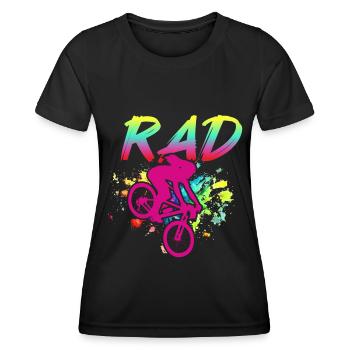 BMX Rider Girl Bike Bike Stunt Racing Kids - Women's Functional T-Shirt - black - Front - AI Model Female 172 light (172cm)
