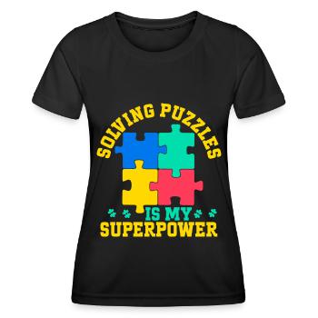 Puzzle Pièce Puzzle Amateur de Puzzle - T-shirt sport Femme - noir - Devant - AI Model Female 172 light (172cm)