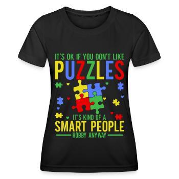 Puzzle Pièce Puzzle Amateur de Puzzle - T-shirt sport Femme - noir - Devant - AI Model Female 172 light (172cm)