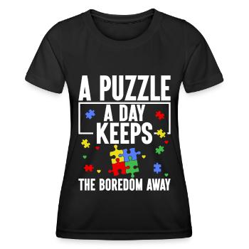 Puzzle Pièce Puzzle Amateur de Puzzle - T-shirt sport Femme - noir - Devant - AI Model Female 172 light (172cm)
