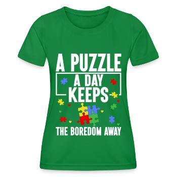 Puzzle Pièce Puzzle Amateur de Puzzle - T-shirt sport Femme - vert - Devant - AI Model Female 172 dark (172cm)