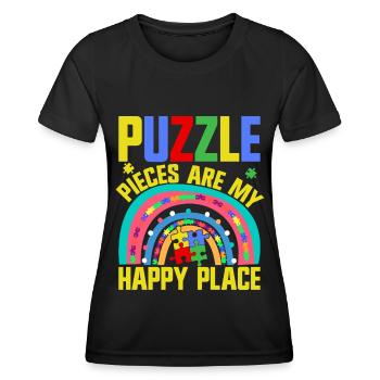 Puzzle Pièce Puzzle Amateur de Puzzle - T-shirt sport Femme - noir - Devant - AI Model Female 172 light (172cm)