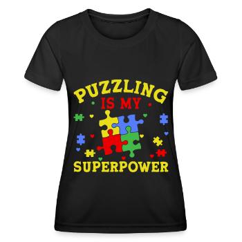 Puzzle Pièce Puzzle Amateur de Puzzle - T-shirt sport Femme - noir - Devant - AI Model Female 172 light (172cm)