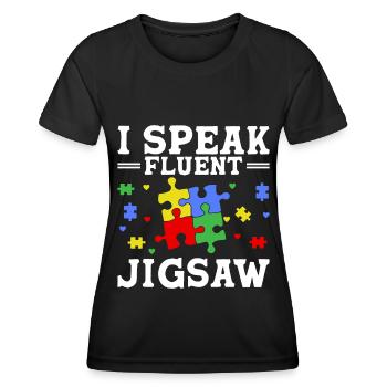 Puzzle Pièce Puzzle Amateur de Puzzle - T-shirt sport Femme - noir - Devant - AI Model Female 172 light (172cm)