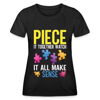 Puzzle Pièce Puzzle Amateur de Puzzle - T-shirt sport Femme - noir - Devant - AI Model Female 172 light (172cm)