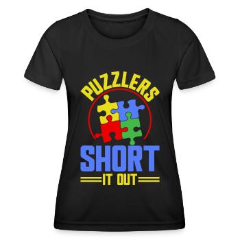 Jigsaw Puzzle Piece Puzzle Lover - Women's Functional T-Shirt - black - Front - AI Model Female 172 light (172cm)