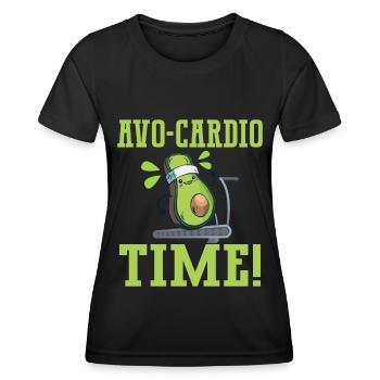 Avo-Cardio Funny Pun Workout Avocado - Women's Functional T-Shirt - black - Front - AI Model Female 172 light (172cm)