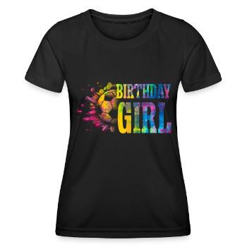 Birthday Girl Soccer Bday Party Theme - Women's Functional T-Shirt - black - Front - AI Model Female 172 light (172cm)