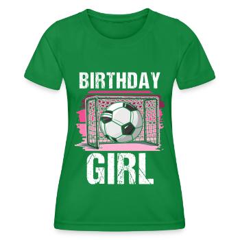 Birthday Girl Soccer Bday Party Theme - Women's Functional T-Shirt - kelly green - Front - AI Model Female 172 dark (172cm)