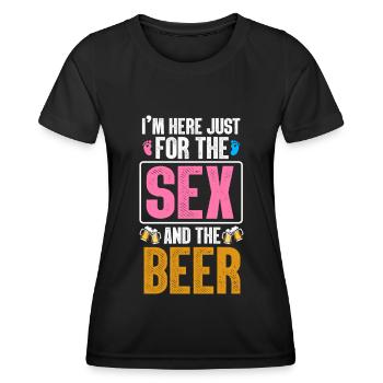 Ich Bin Nur Für Den Sex Und Das Bier Hier - Frauen Funktions-T-Shirt - Schwarz - Vorne - AI Model Female 172 light (172cm)