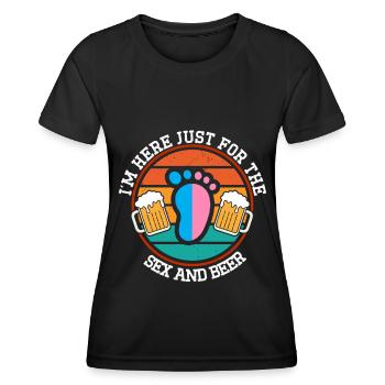 I'm just here for the beer - Women's Functional T-Shirt - black - Front - AI Model Female 172 light (172cm)