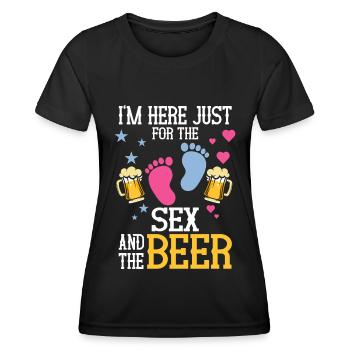 Ich Bin Nur Für Den Sex Und Das Bier Hier - Frauen Funktions-T-Shirt - Schwarz - Vorne - AI Model Female 172 light (172cm)