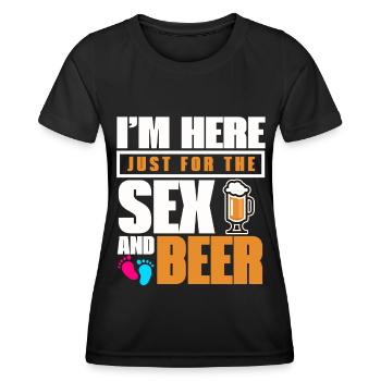 Ich Bin Nur Für Den Sex Und Das Bier Hier - Frauen Funktions-T-Shirt - Schwarz - Vorne - AI Model Female 172 light (172cm)