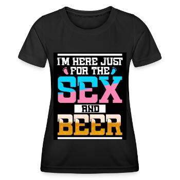I'm just here for the beer - Women's Functional T-Shirt - black - Front - AI Model Female 172 light (172cm)