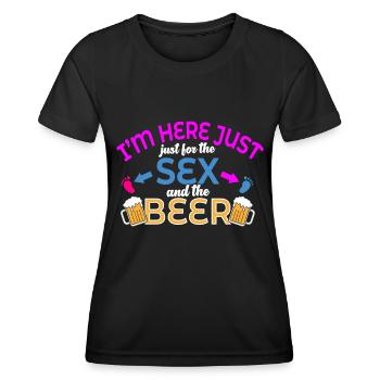 I'm just here for the beer - Women's Functional T-Shirt - black - Front - AI Model Female 172 light (172cm)