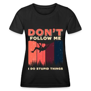 Klettern Mountain Boulder Climble Kletterer - Frauen Funktions-T-Shirt - Schwarz - Vorne - AI Model Female 172 light (172cm)