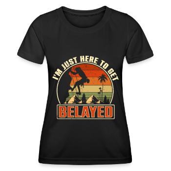 Klettern Mountain Boulder Climble Kletterer - Frauen Funktions-T-Shirt - Schwarz - Vorne - AI Model Female 172 light (172cm)