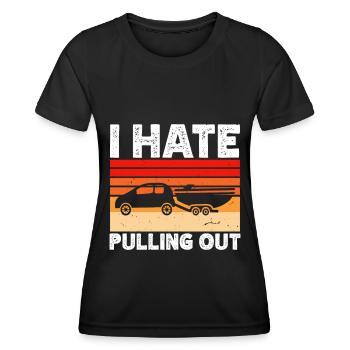 Lustige Bootsbootkapitän Herauszuziehen - Frauen Funktions-T-Shirt - Schwarz - Vorne - AI Model Female 172 light (172cm)