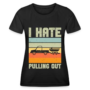 Lustige Bootsbootkapitän Herauszuziehen - Frauen Funktions-T-Shirt - Schwarz - Vorne - AI Model Female 172 light (172cm)