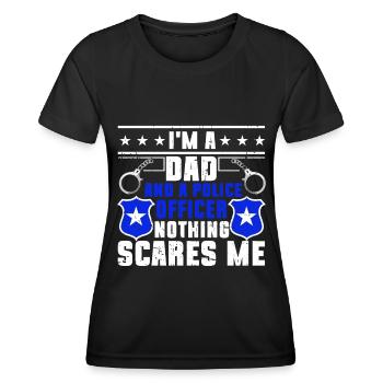 Agent de police, ligne bleue, application de la loi - T-shirt sport Femme - noir - Devant - AI Model Female 172 light (172cm)